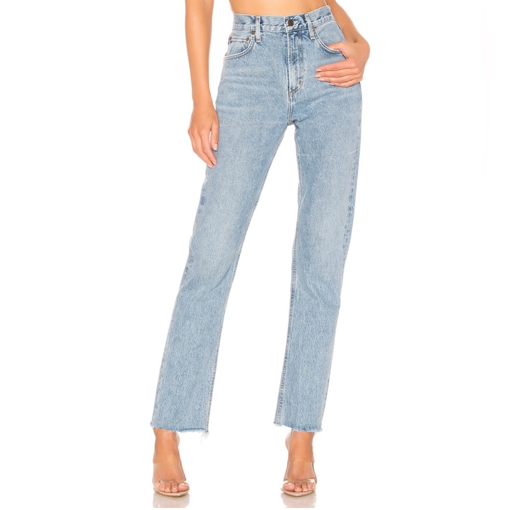 Agolde Light Blue Straight Leg Jeans